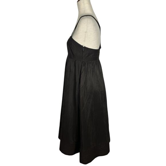 J Crew Silk Dress Women 6 Fit Flare Midi Brown Empire Waist Wedding Party Y2K - Picture 2 of 12